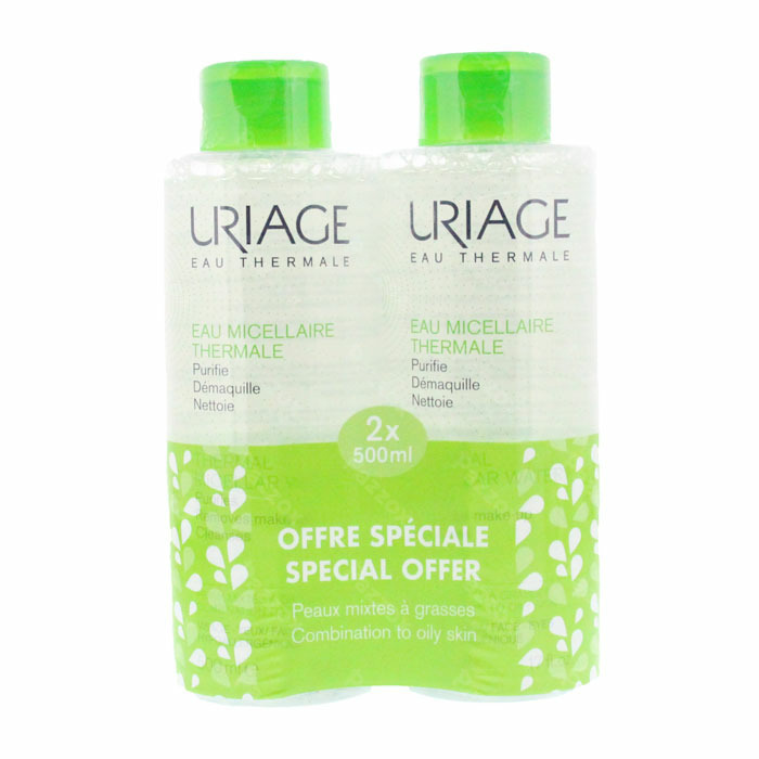 Uriage Eau Micellaire Nettoyante Peaux Mixtes à Grasses Promo 2x500ml Cnk 3246345