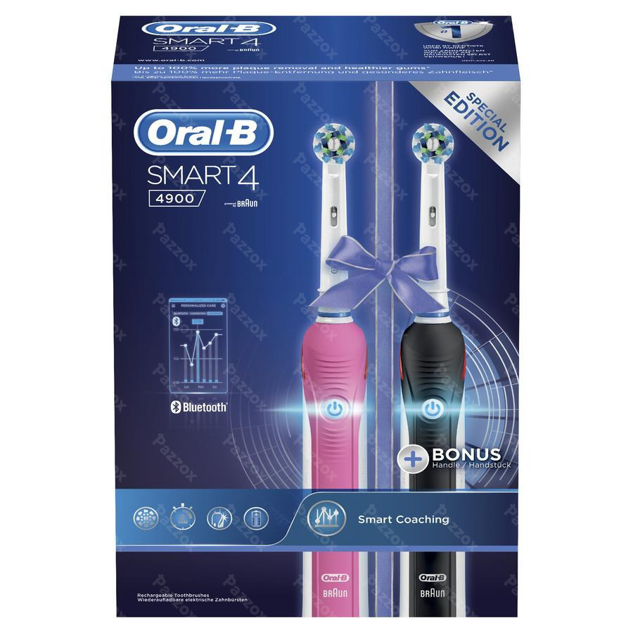 slepen creëren nieuws Oral-B Smart 4 Electrische Tandenborstel Duo Pack Zwart kopen - Pazzox